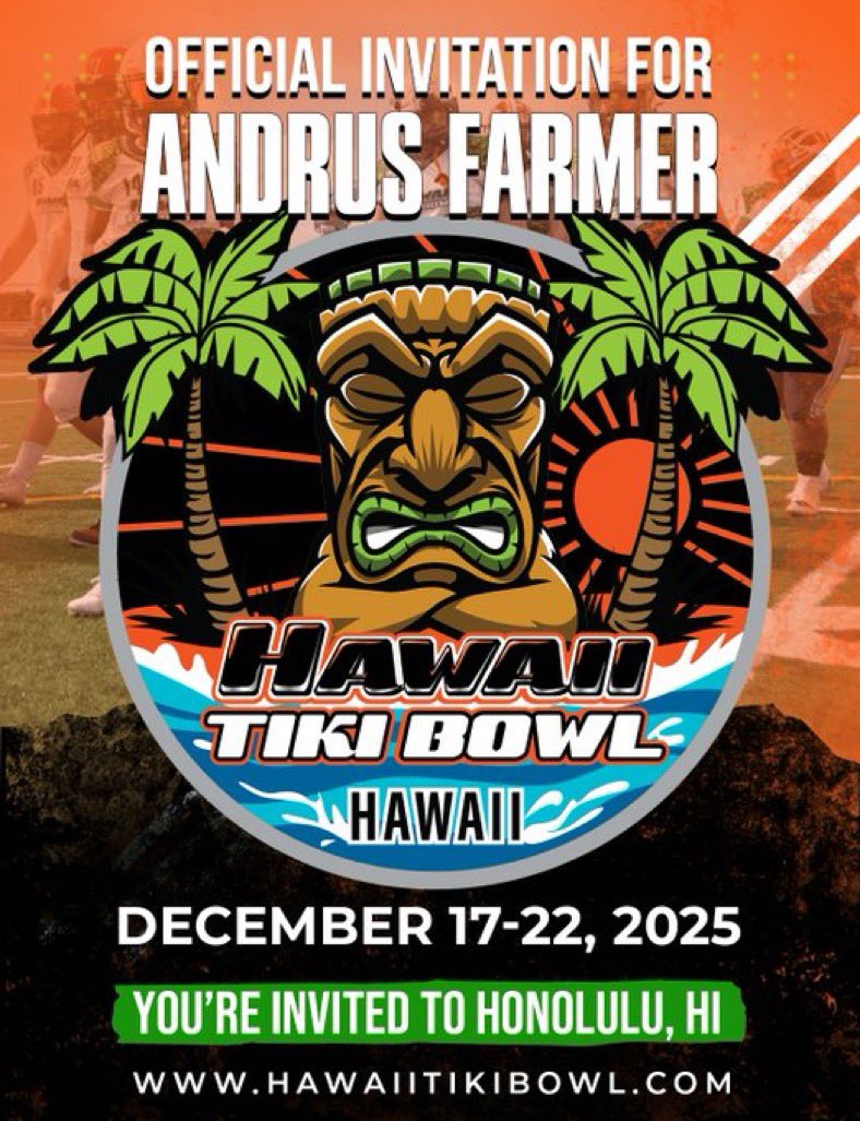 Andrus Farmer (@andrus1f) on Twitter photo I am more than Thankful for the invitation to play in the Hawaii tiki bowl 🙏🏾
<a href="/WMajorWright/">Major Wright</a> <a href="/HawaiiTikiBowl/">Hawaii Tiki Bowl</a> I am more than Thankful for the invitation to play in the Hawaii tiki bowl 🙏🏾
<a href="/WMajorWright/">Major Wright</a> <a href="/HawaiiTikiBowl/">Hawaii Tiki Bowl</a>