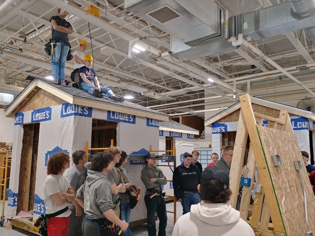 LISD TECH Center Building Trades instructor Scott Biggs gives introductory lesson on residential wiring.