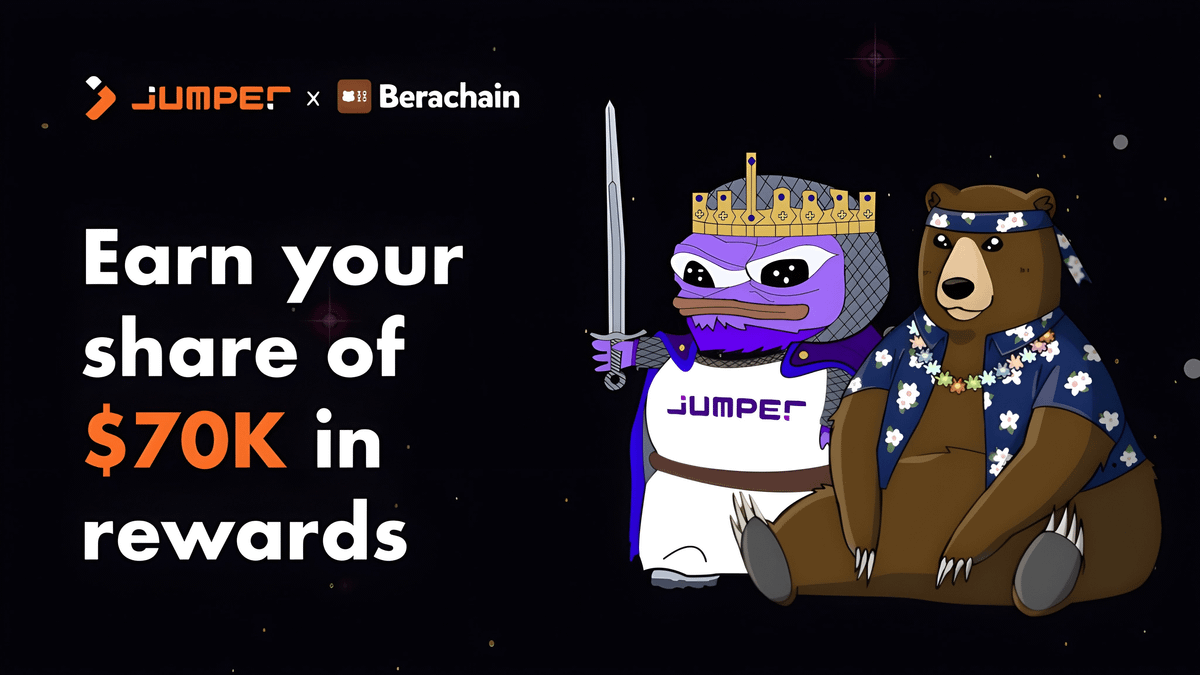 Jumper (@jumperexchange) on Twitter photo Get ready to explore <a href="/berachain/">Berachain Foundation π»β</a> and Jump into Bera to earn some juicy rewards π₯
How to participate?
Visit jumper.exchange/campaign/beracβ¦ for more info on Jump Into Bera and how to get started π
What's in it for you?
The Bera's from <a href="/beraborrow/">Beraborrow (π»βοΈπ―)</a>, <a href="/KodiakFi/">Kodiak</a>, <a href="/beratrax/">BeraTrax is now Trax</a>, <a href="/Beranames/">Beranames.π»βοΈ</a>, Get ready to explore <a href="/berachain/">Berachain Foundation π»β</a> and Jump into Bera to earn some juicy rewards π₯
How to participate?
Visit jumper.exchange/campaign/beracβ¦ for more info on Jump Into Bera and how to get started π
What's in it for you?
The Bera's from <a href="/beraborrow/">Beraborrow (π»βοΈπ―)</a>, <a href="/KodiakFi/">Kodiak</a>, <a href="/beratrax/">BeraTrax is now Trax</a>, <a href="/Beranames/">Beranames.π»βοΈ</a>,