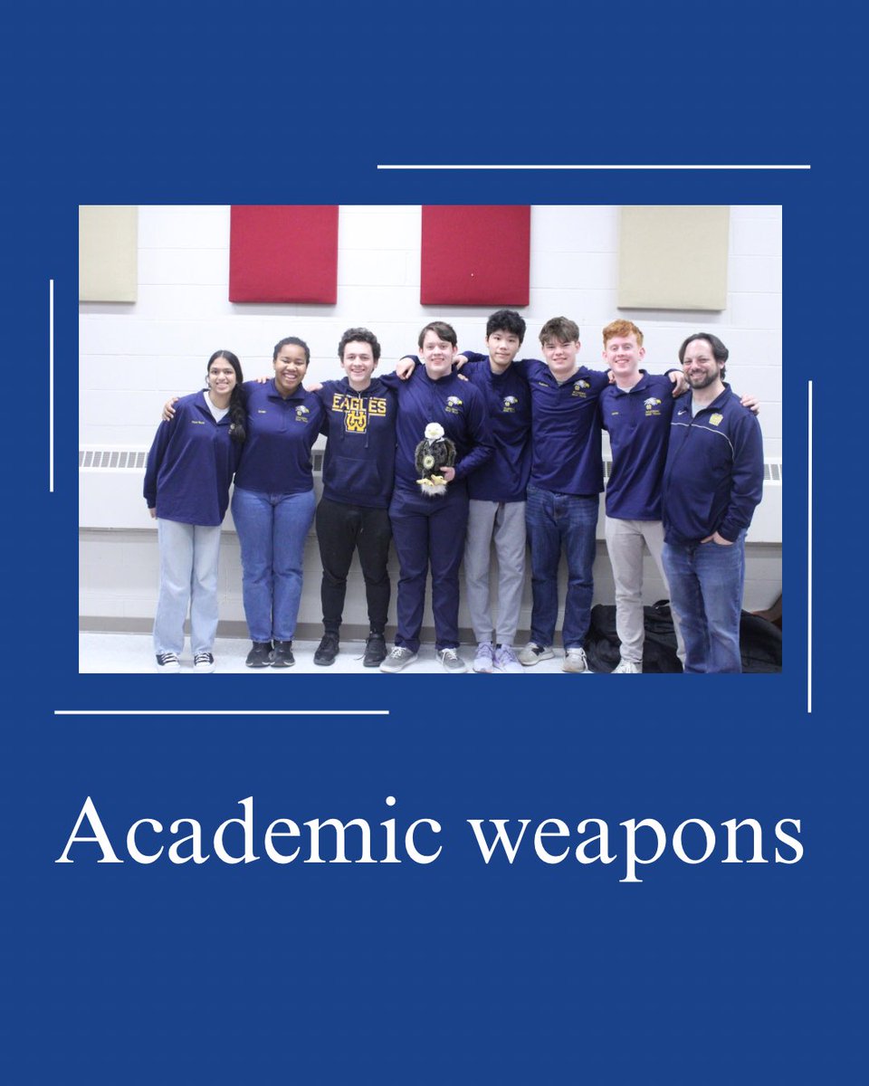 The WHHS quiz team has had a highly competitive and successful season, winning the Eastern Cincinnati Conference district tournament. The team is now preparing to compete at nationals against quiz teams from across the country.

To read more, visit whhscbox.com.