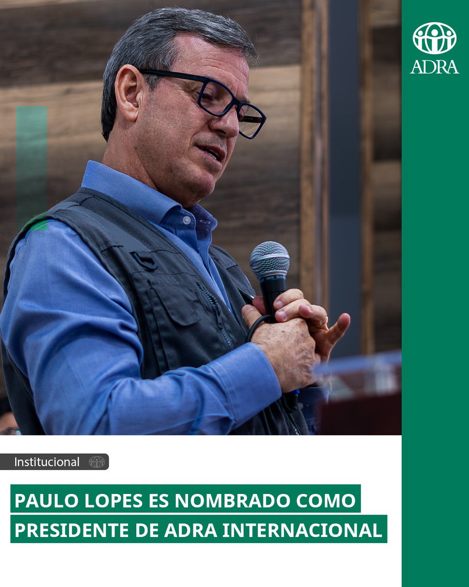 👏🏻Hoy ADRA Internacional anunció el nombramiento de Paulo Lopes como su nuevo presidente
Paulo, ha sido parte integral de la red global de ADRA.

🥳🤩🤝🏻🙌🏻¡En este día nos alegramos y le envíanos muchas felicidades por este nuevo desafío en nuestra red mundial!
