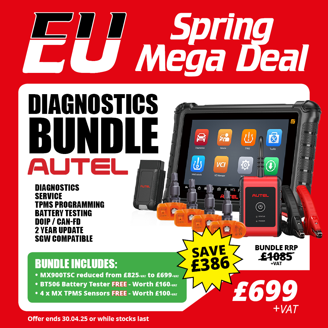 EULinco's tweet photo. Don't miss out on our Spring Mega Deal! 📢
Grab this diagnostics bundle from Autel for just £699+VAT, saving you £386! 

Give us a call for more details: https://t.co/BcZRSKwY5J
Offer ends 30.04.2025 or while stocks last! https://t.co/fLg98lQOUa