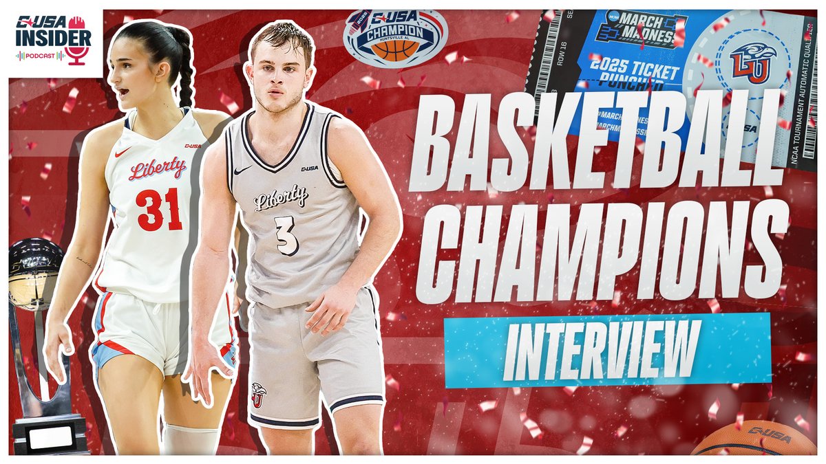 CUSAInsiderPod's tweet image. π¨ NEW POD ALERT π¨
- Rocket City Hoops recap ππ
- CUSA Postseason preview
- Exclusive interviews with BOTH tournament MVPs, Bella Smuda (@LibertyWBB) and Kaden Metheny (@LibertyMBB)
πΊ: youtube.com/watch?v=-YFKxkβ¦
#NoLimitsOnUs