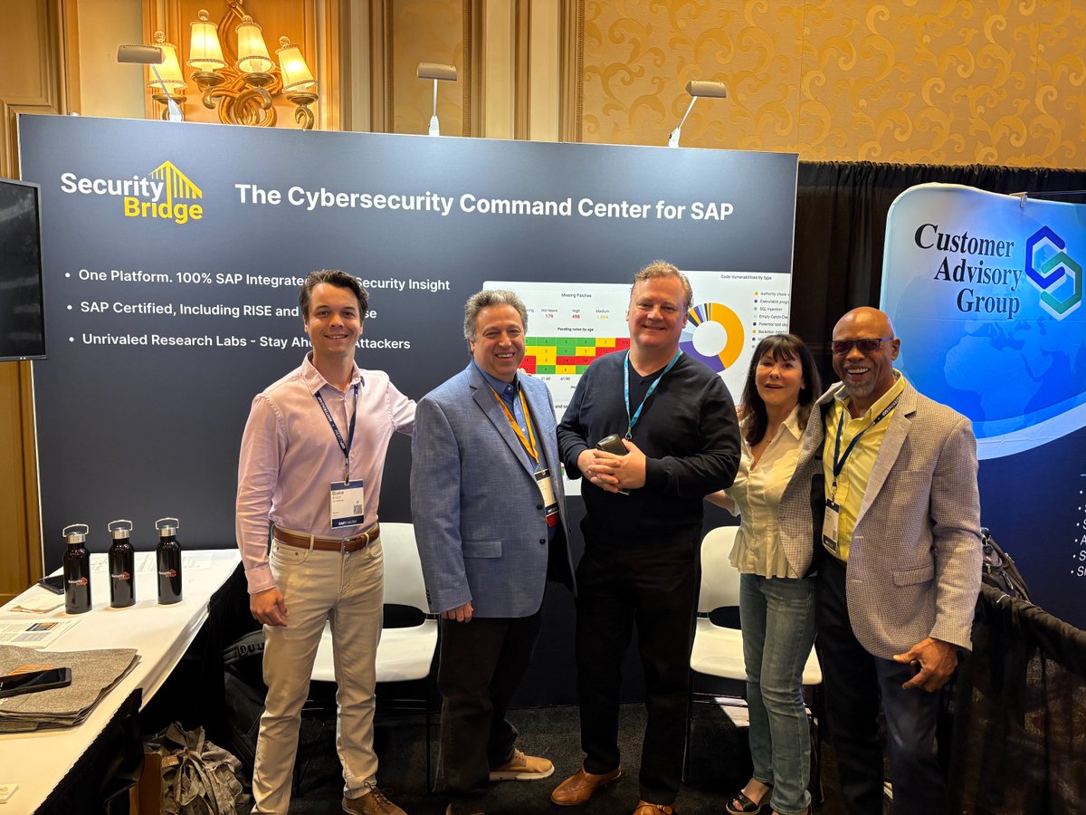 _securitybridge's tweet image. Come say hi at Booth 1100 and discover how SecurityBridge is revolutionizing SAP security! 🔐💡

Swing by, grab some insights (and maybe some swag 😉), and let’s talk about securing your SAP systems. See you there! 👋 #SAPinsider #SecurityBridge #SAPSecurity