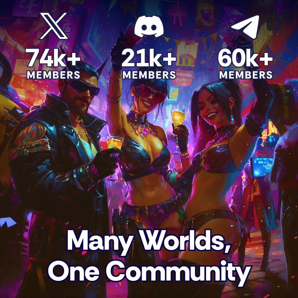AIWORLDSGAMES's tweet photo. AI Worlds is growing every day, and it’s all because of YOU! 💙🚀

Our community is thriving:
🔹 X: 7️⃣4️⃣K+ followers
🔹 Telegram: 6️⃣0️⃣K+ members
🔹 Discord: 2️⃣1️⃣K+ members

And the best is yet to come. 💫 https://t.co/zENwDEuIwk