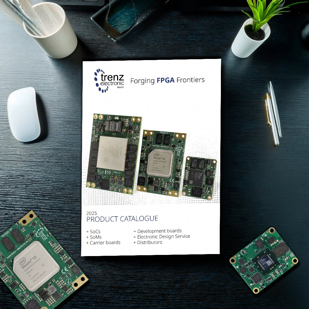 Now available - the NEW Trenz Electronic 2025 Product Catalogue.

sundance.com/trenz-catalogu…

#TrenzElectronic #FPGA #AMD #Intel #Altera #Lattice #Microchip #Embedded #EmbeddedSystems #EmbeddedSolutions #Electronics #Engineering #HardwareDesign #EmbeddedWorld #EW25 #TechNews