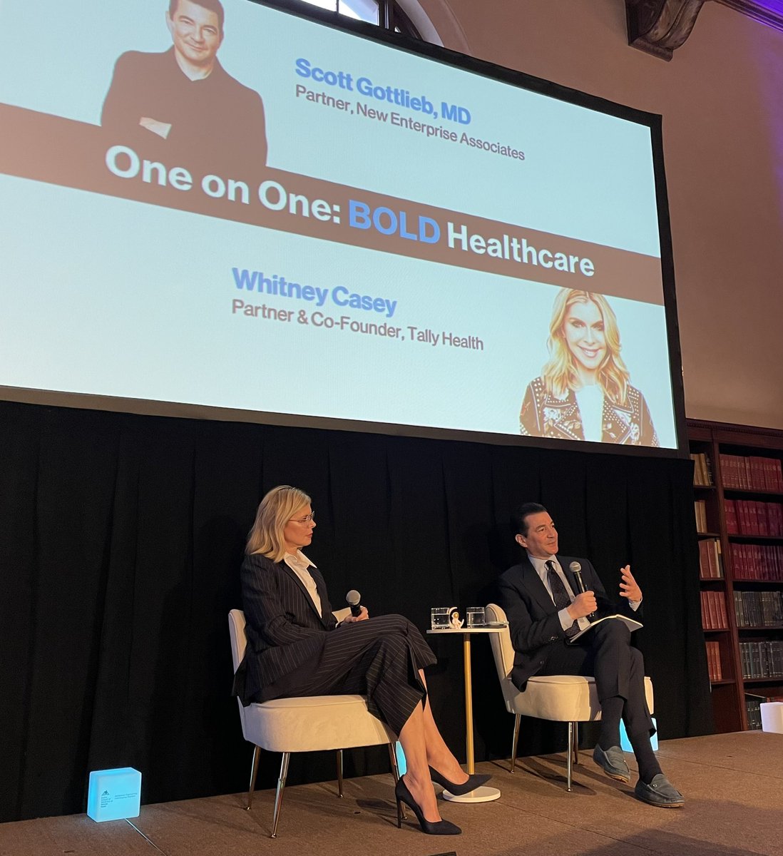 👥 In our second one-on-one session, Scott Gottlieb, partner at New Enterprise Associates, sat down with Whitney Casey, partner &amp; co-founder of Tally Health, to explore Bold Healthcare 🩺 A big thank you to our speakers for the engaging and insightful conversation!#BMEII2025