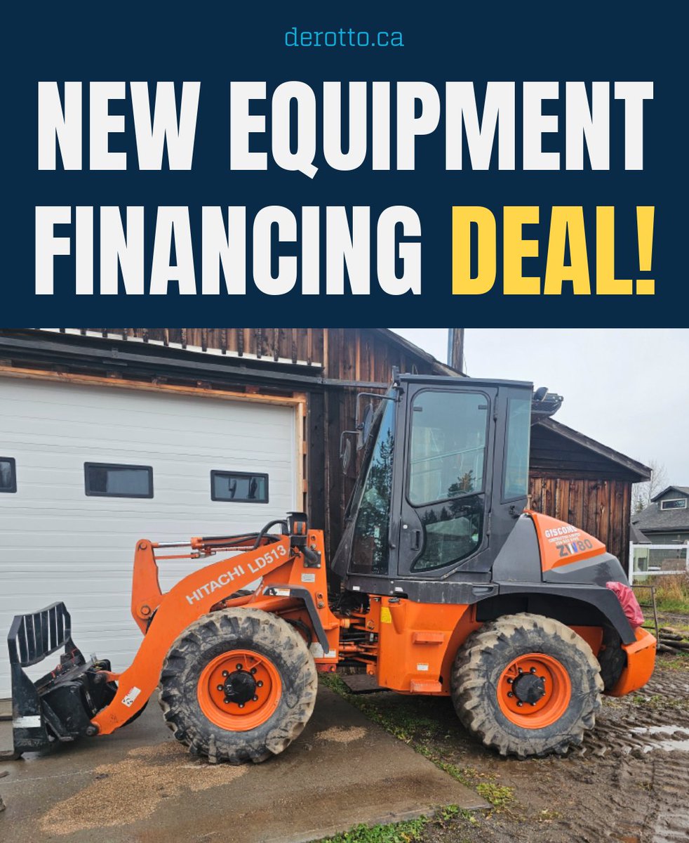 DEROTTO recently help a repeat client secure financing for a 2020 Hitachi ZW80-5B Loader from a private seller. With all private sales, the lender will run lien searches to confirm you are purchasing an asset free &amp; clear saving you potential problem down the road.