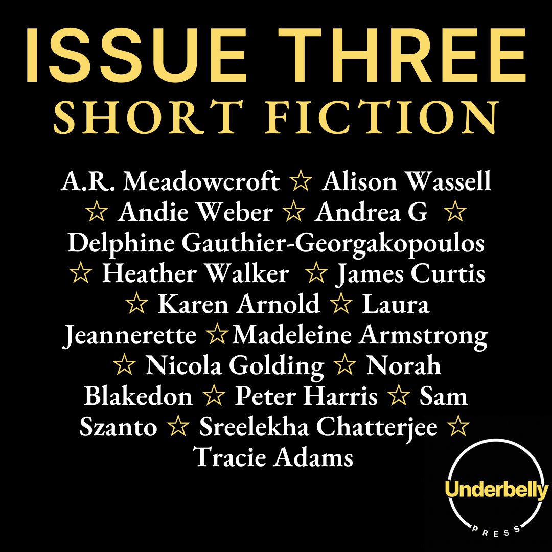 SHORT FICTION
<a href="/armeadowcroft/">Alex Meadowcroft</a> ☆ <a href="/lilysslave/">Alison Wassell</a> ☆ Andie Weber ☆ Andrea G ☆ <a href="/DelGeo14/">Delphine Gauthier-Georgakopoulos</a> ☆ <a href="/heather91404743/">Heather Walker</a> ☆ <a href="/writerjcurtis/">James Curtis</a> ☆ <a href="/Aroomofonesown4/">A room of one’s own</a> ☆ <a href="/ellelljaytoo/">🐾Beware of Dogma🐾</a>  ☆ <a href="/Madeleine_write/">Madeleine Armstrong</a> ☆ <a href="/NicolaG01/">Nicola Golding</a> ☆ <a href="/NBlakedon/">Norah Blakedon</a> ☆ <a href="/egginajar/">The Other Darkness</a> ☆ <a href="/sam_szanto/">Sam Szanto</a> ☆ <a href="/sreelekha001/">Sreelekha Chatterjee</a> ☆ <a href="/1funnyfarmAdams/">Tracie Adams,Writer</a>