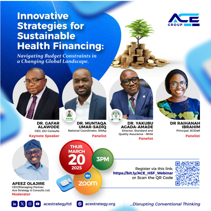 dgiconsult's tweet photo. "Mobilizing resources for health is more political than technical, we have to stimulate a political appetite for improved health investments at all levels"-
Dr @GafarAlawode sharing recommendations for long term and medium term action.
#ACEWebinar
#SustainableHealthFinancing https://t.co/tocl0F7hch