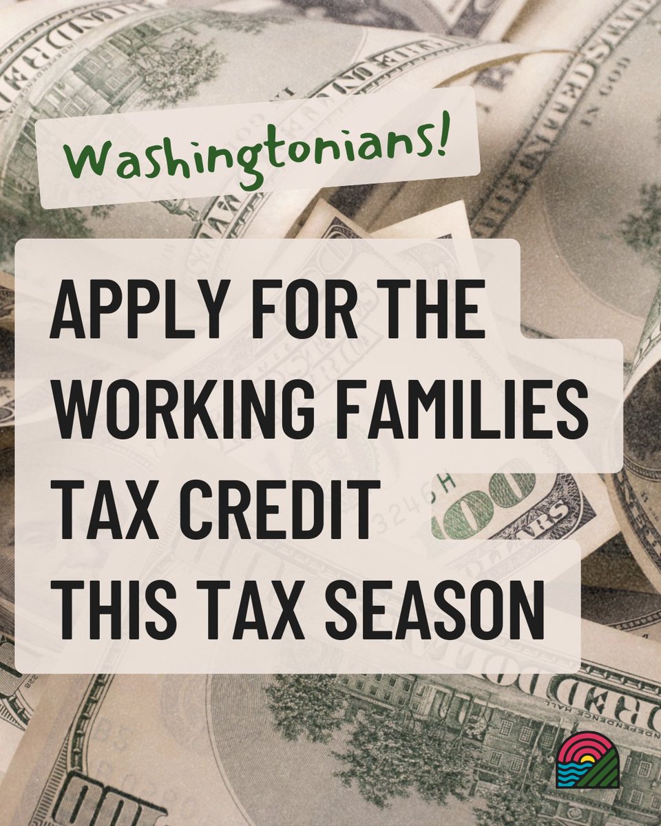 endpovertyinWA's tweet photo. The Working Families Tax Credit is a tax refund that helps Washington workers and their families get more money back at tax time. The credit provides payments of up to $1,290 to eligible households. Find out if you qualify at https://t.co/EEqWSW5hqr. https://t.co/DBpa4MU6Fx