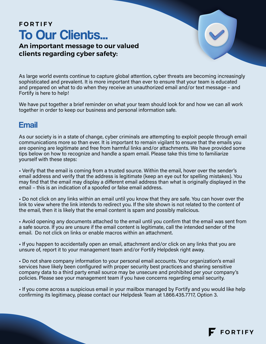 NetworkFortify's tweet photo. An important message regarding cyber safety 📷
#MSP #EveryBusinessFortified #technology #cybersecurity #data https://t.co/TSJmw01np9