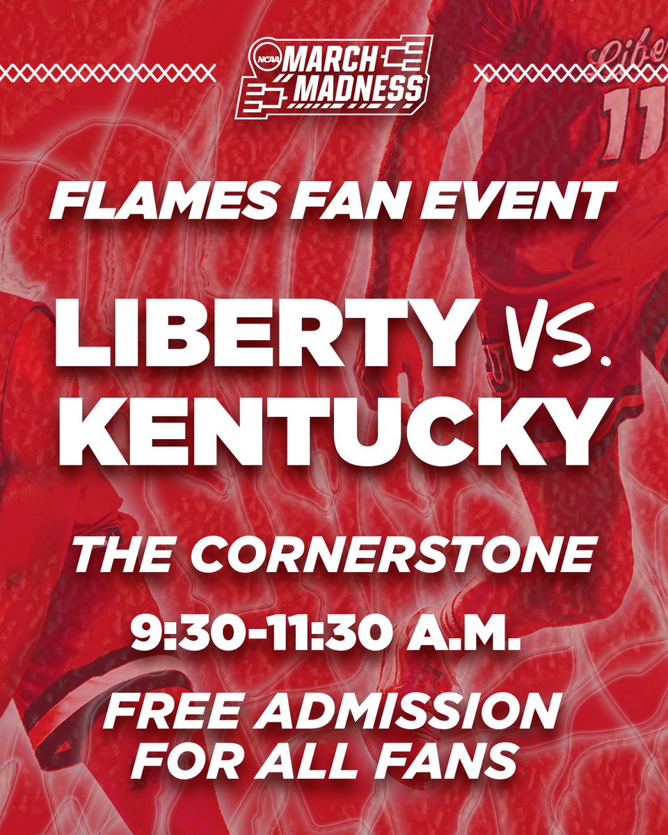 Join us at The Cornerstone on UK’s campus before the Lady Flames take the court tomorrow in the First Round of the NCAA Tournament! Brunch will be provided!🏀🔥

More info at LibertyFlames.com/MarchMadness