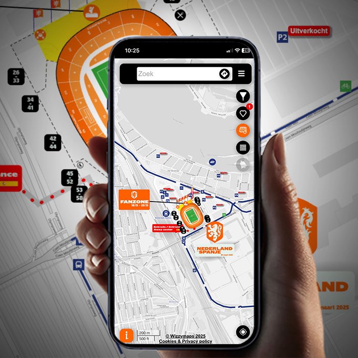 🇳🇱⚽🇪🇸 Nederland – Spanje!  Vanavond zijn we er weer bij met onze smart map! Veel plezier allemaal en hup Oranje! 🧡  📍 Link Oranje-map:  wizzymaps.com/rotterdam/stad… 
#smartcity #mobility #mobilitysolutions #urbanmobility  #smartmobility #futureofmobility #Smart #designer #map