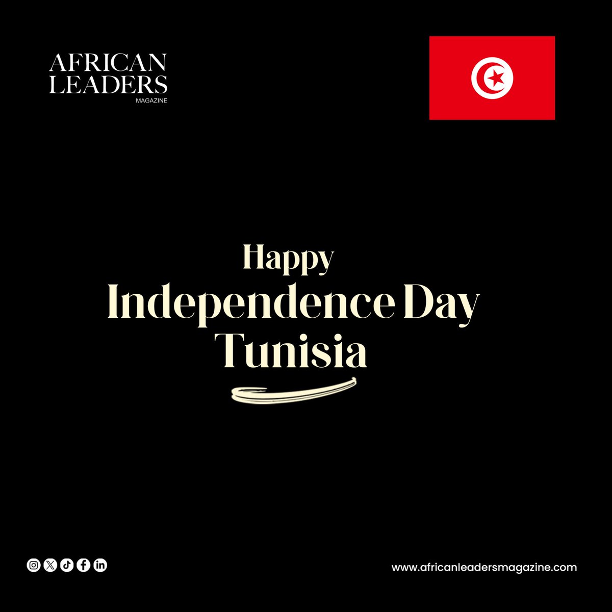 Happy Independence Day Tunisia.

Celebrating freedom, resilience and progress as the nation marks another year of independence. 
To the people of Tunisia; عيد استقلال سعيد 

#Tunisia #Independence #TunisiaIndependenceDay #Freedom