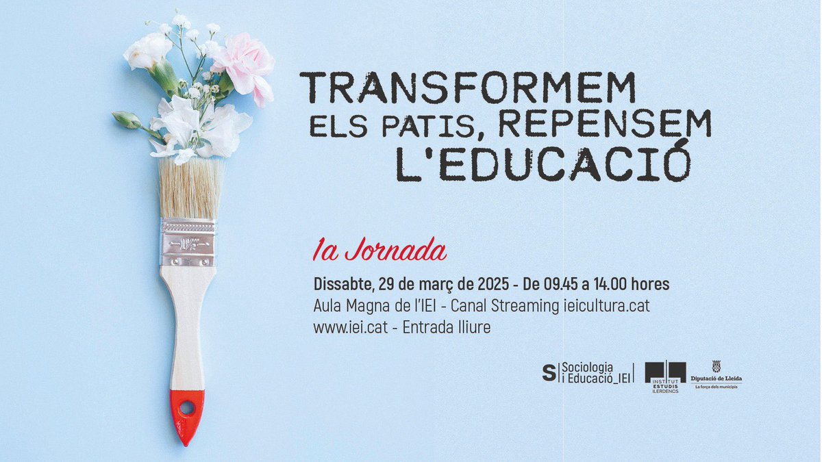 Quin paper juguen els patis escolars a l’hora de definir l’escola que volem?

En parlarem a la Jornada ‘Transformem els patis. Repensem l’educació’.

🗓️29/03
🕜De 09.45 a 14.00 hores
📍Aula Magna IEI

Organitza: Secció de Sociologia i Educació de l'IEI

+ℹ️iei.cat/ca/administrac…