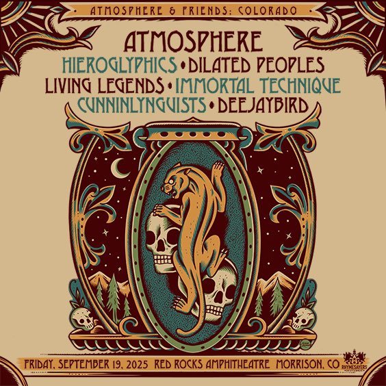 Del The Funky Homosapien (@delhiero) on Twitter photo RED ROCKS <a href="/HieroImperium/">HIEROGLYPHICS IMPERIUM</a> is joining our friends <a href="/atmosphere/">MASKMOSPHERE</a> <a href="/LivingLegends/">Living Legends</a> <a href="/dilatedpeoples/">Dilated Peoples</a> <a href="/ImmortalTech/">Immortal Technique</a> this September! Tickets on sale 10AM Friday 3/21. This one gonna be special ⚡️🤘🏾 RED ROCKS <a href="/HieroImperium/">HIEROGLYPHICS IMPERIUM</a> is joining our friends <a href="/atmosphere/">MASKMOSPHERE</a> <a href="/LivingLegends/">Living Legends</a> <a href="/dilatedpeoples/">Dilated Peoples</a> <a href="/ImmortalTech/">Immortal Technique</a> this September! Tickets on sale 10AM Friday 3/21. This one gonna be special ⚡️🤘🏾