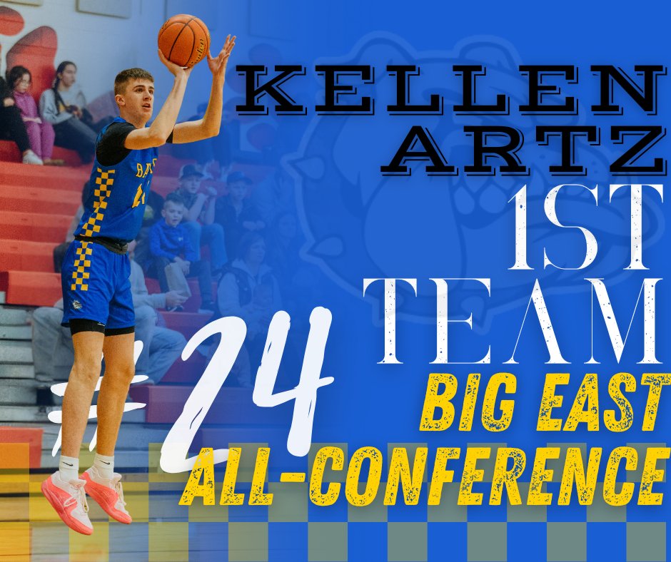 Baltic Boys Basketball (@bball_bhs) on Twitter photo Kellen Artz (6β9 Junior Forward) has been selected to the 2025 1st Team Big East All-Conference Team. Kellen averaged 12.5 pts, 10.8 rebs, 3.7 blks, 3 asts helping the Bulldogs to a 6-1 conference record. Congrats <a href="/kellen_artz24/">Kellen artz</a> on this honor! #CourageToCLimb #BulldogGRIT Kellen Artz (6β9 Junior Forward) has been selected to the 2025 1st Team Big East All-Conference Team. Kellen averaged 12.5 pts, 10.8 rebs, 3.7 blks, 3 asts helping the Bulldogs to a 6-1 conference record. Congrats <a href="/kellen_artz24/">Kellen artz</a> on this honor! #CourageToCLimb #BulldogGRIT