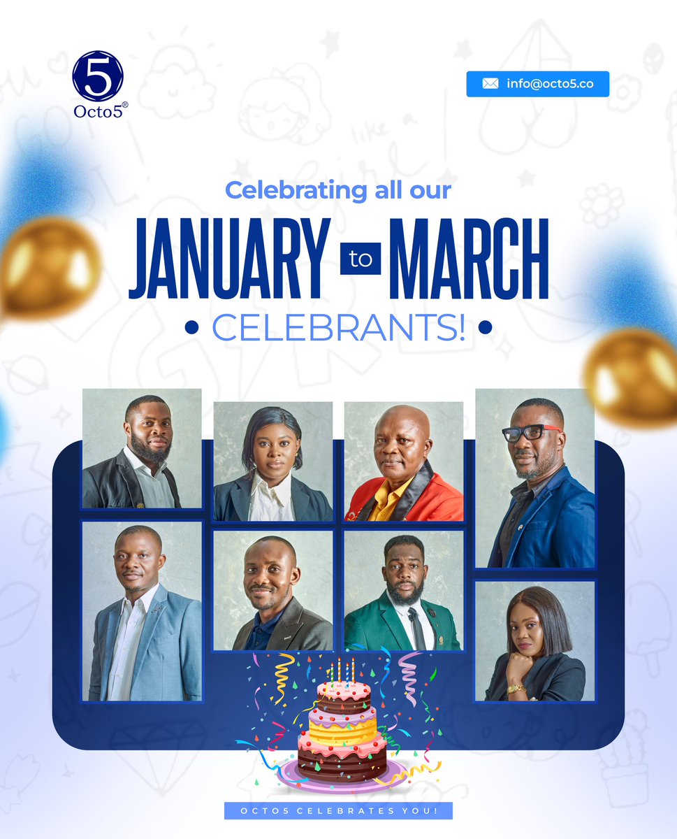we celebrate all our people that had their birthdays in the first quarter of the year🎉
 Thank you for being a memebr of this tribe💙

#octo5 #birthday #octo5birthdays #celebration
