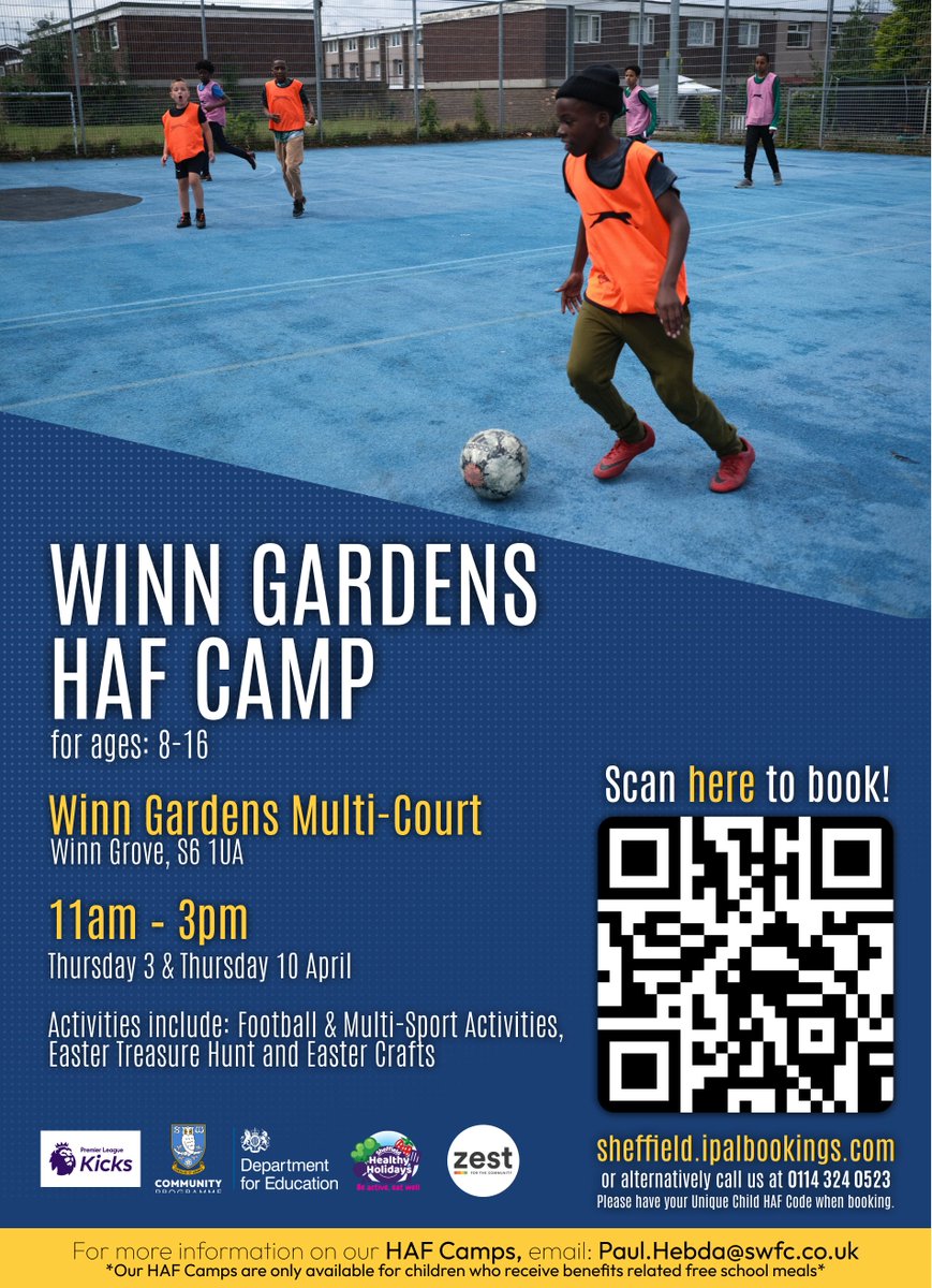 Central Sheffield (@centralsheff) on Twitter photo β½π <a href="/SWFCCP/">Sheffield Wednesday Community</a> for days of fun at Winn Gardens HAF Campπβ½
π Winn Gardens Multi-Court, Sheffield
π April 3 & 10 | β° 11 AM - 3 PM
π¦π§ Ages 8-16
π Activities: Football, Multi-Sports, Easter Crafts & More!
Details to book below π β½π <a href="/SWFCCP/">Sheffield Wednesday Community</a> for days of fun at Winn Gardens HAF Campπβ½
π Winn Gardens Multi-Court, Sheffield
π April 3 & 10 | β° 11 AM - 3 PM
π¦π§ Ages 8-16
π Activities: Football, Multi-Sports, Easter Crafts & More!
Details to book below π