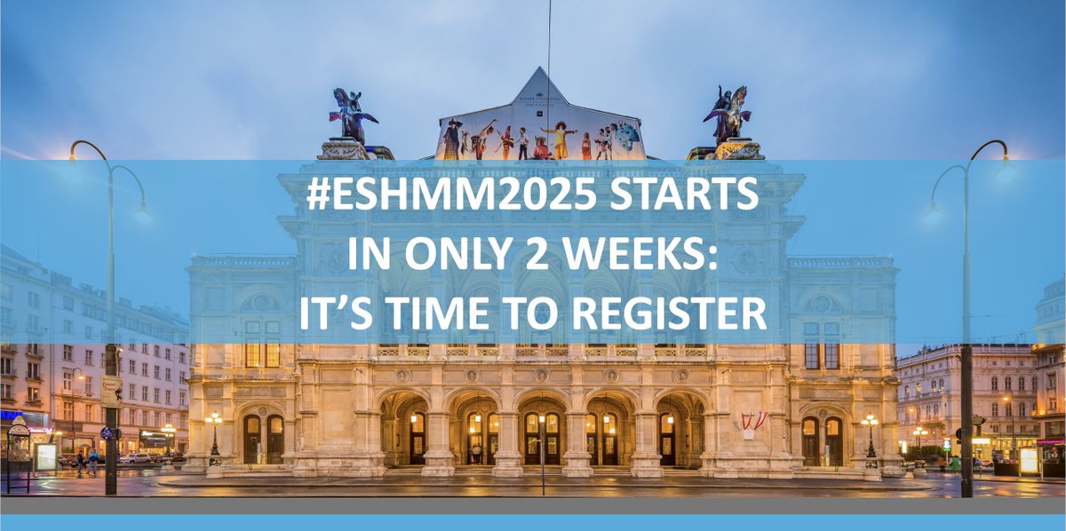 ESH (Haematology) (@eshaematology) on Twitter photo #ESHMM2025 STARTS IN 2 WEEKS! Don't miss out!
Register now & join us on April 3-5, 2025, in Vienna ➡ bit.ly/3THZibM
5th How to Diagnose & Treat MULTIPLE MYELOMA
Chairs: <a href="/H_Einsele/">Prof. Dr. Hermann Einsele</a>, M.T. Krauth, M.-V. Mateos, <a href="/OmarNadeemMD/">Omar Nadeem</a>
#ESHCONFERENCES #HAEMATOLOGY #HEMATOLOGY #MMsm #ESHMM2025 STARTS IN 2 WEEKS! Don't miss out!
Register now & join us on April 3-5, 2025, in Vienna ➡ bit.ly/3THZibM
5th How to Diagnose & Treat MULTIPLE MYELOMA
Chairs: <a href="/H_Einsele/">Prof. Dr. Hermann Einsele</a>, M.T. Krauth, M.-V. Mateos, <a href="/OmarNadeemMD/">Omar Nadeem</a>
#ESHCONFERENCES #HAEMATOLOGY #HEMATOLOGY #MMsm