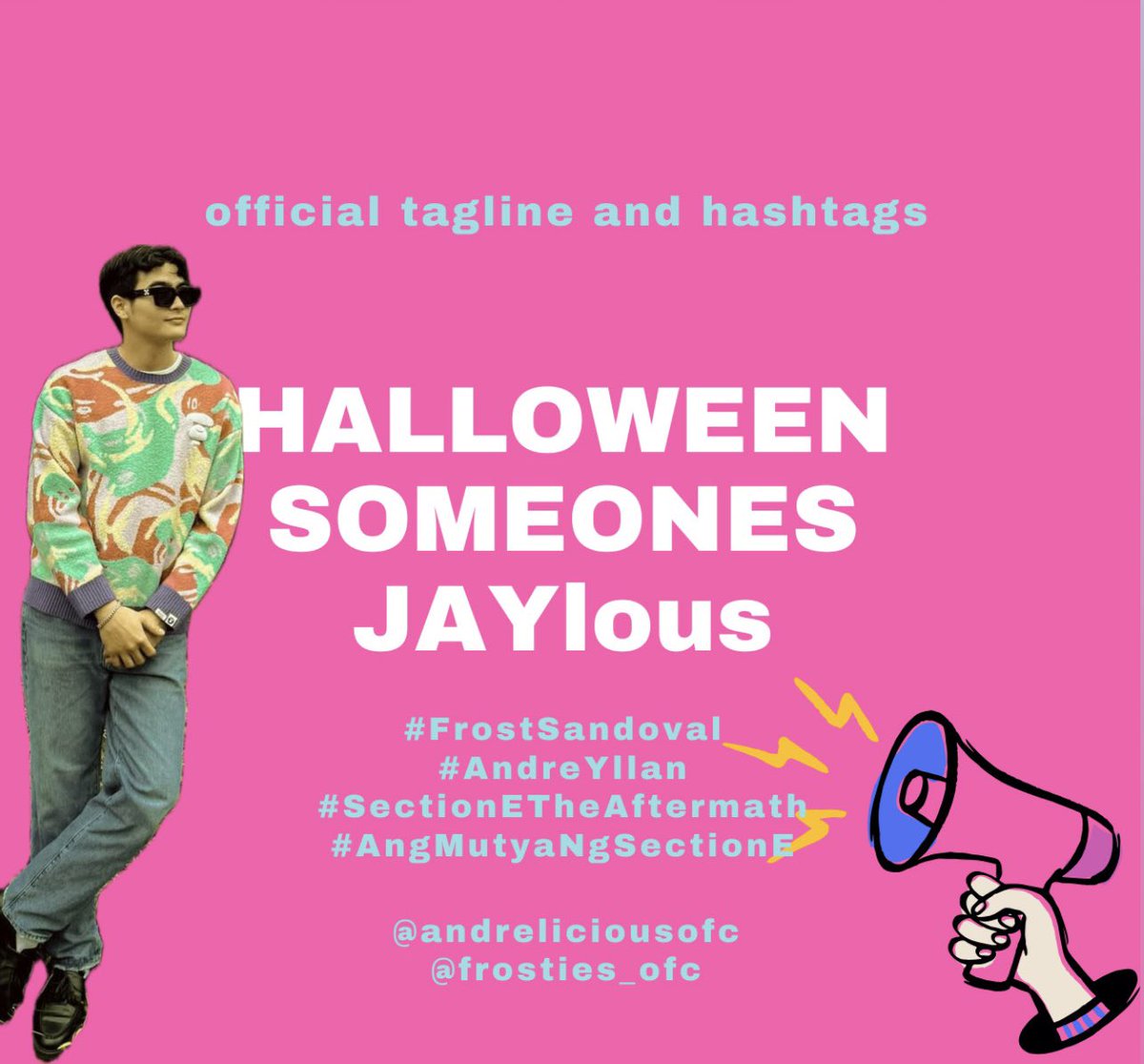 attendance check!

comment "pochis" if you're tweeting with us!

HALLOWEEN SOMEONES JAYlous

#FrostSandoval
#AndreYllan
#SectionETheAftermath
#AngMutyaNgSectionE