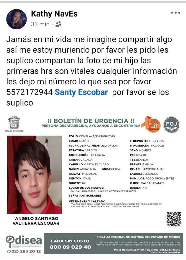 Me pidieron compartir, por favor pueden ayudar haciéndolo viral.