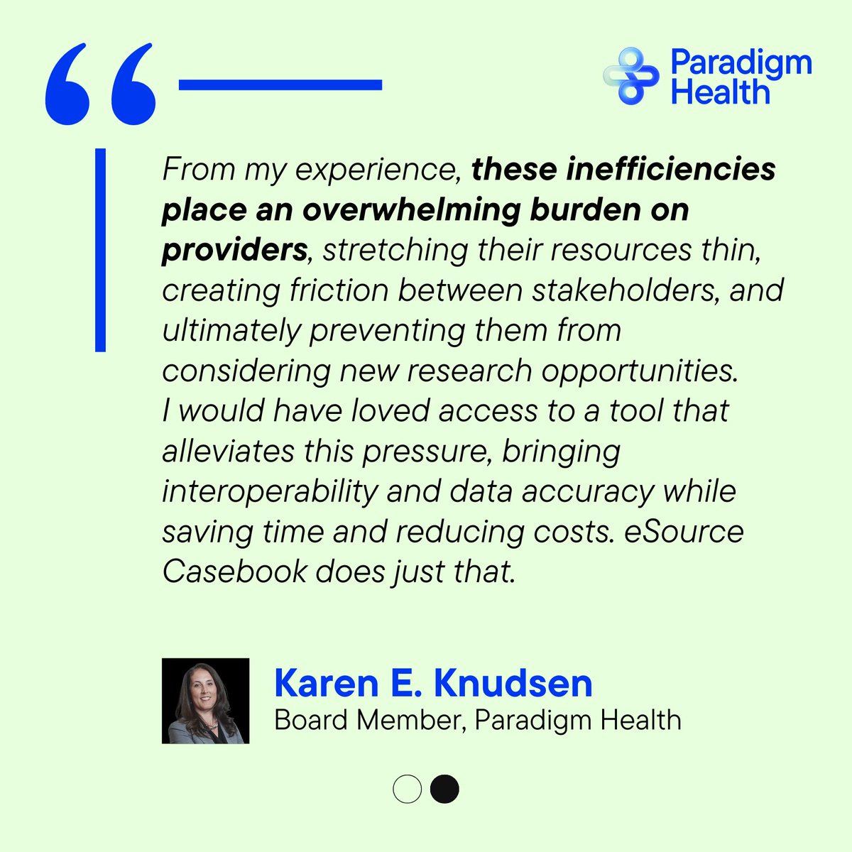 Introducing eSource Casebook: Transforming Clinical Trial Data Collection

This offering automates the end-to-end process of capturing and auditing clinical trial data. Contact the Paradigm Health team to learn more: paradigm.inc/contact
