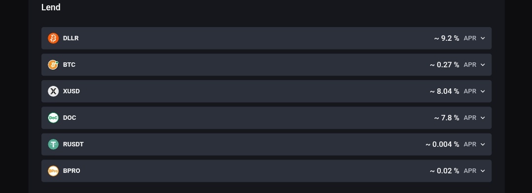 BTCLegosi's tweet photo. Checkeando tasas de interés denominadas en USD en algunos protocolos #DeFi, como @aave. No están superando el 3%.
Mientras tanto en los dos protocolos de préstamos líder dentro de @rootstock_es.
@SovrynBTC @tropykus
La tasas no están bajando del 6%. Incluso 9% para #DLLR https://t.co/j7k3WLtJxh