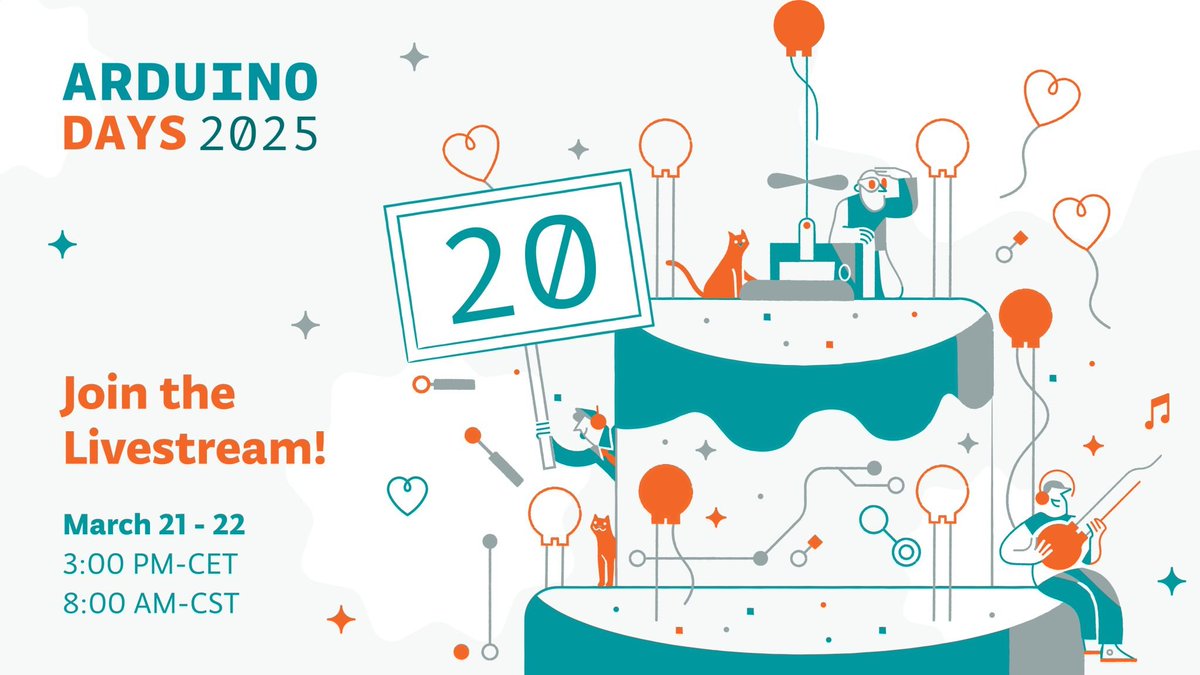RSDesignSpark's tweet image. 🌟 Join Us for Arduino Days 2025! 🌟
Celebrate @arduino Days on 21-22 March with live-streamed talks, hands-on workshops, product launches, exclusive discounts, and community meetups. Connect with enthusiasts worldwide!
Learn more: weare.rs/4iJ8NlT
#ArduinoDays…