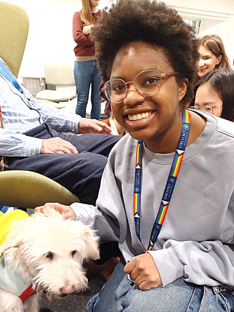 radcliffescilib's tweet photo. We had a wonderful visit from the @PetsAsTherapyUK Monty and Primrose this week. Our students really enjoyed the visit and we did too!

We hope to have them back near the end of next term.
#Wellbeing https://t.co/IxBm4POAwv