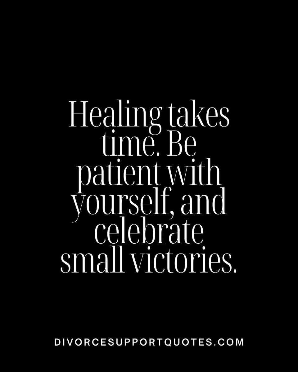 Healing is a journey, not a race. 🌱 After a divorce, be kind to yourself and remember that progress takes time. Celebrate each small victory, no matter how tiny it seems. You are rebuilding, and every step forward is a triumph. Keep going, and be patient with yourself. 💪❤️