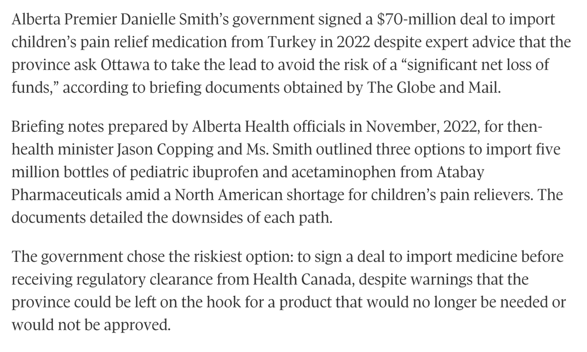 Danielle Smith's endless war against Ottawa might be good for her politically, but it has clear costs for Albertans. Here's just the latest example courtesy of <a href="/CarrieTait/">Carrie Tait</a>'s excellent reporting. 

They were warned. They didn't listen. #ableg #cdnpoli