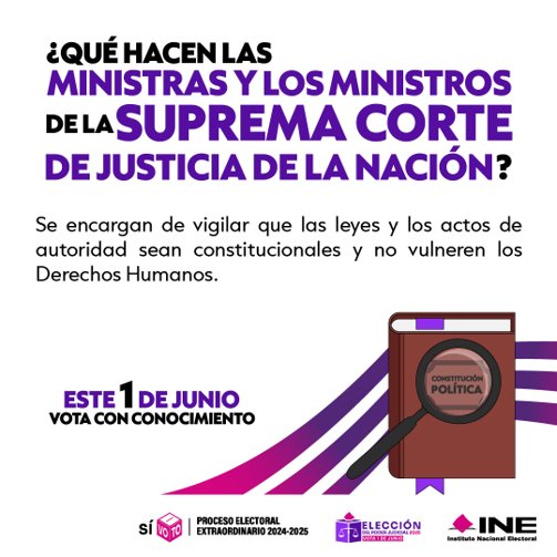 JoseHSantamaria's tweet photo. Las y los ministros de la SCJN toman decisiones clave para el país🏛️🔍

Tú también puedes influir en el rumbo de México. Infórmate, participa y haz valer tu voz. 👍

Vota con conocimiento este 1 de junio #FuncionesSCJN #ParticipaciónCiudadanaPJ2025 https://t.co/dJdXJogI1E