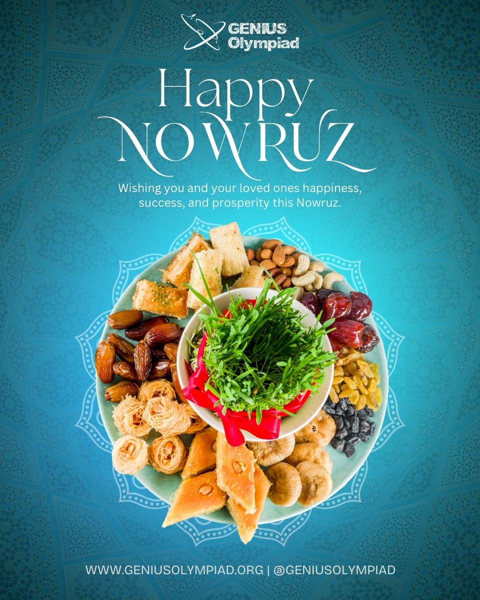 🌿✨ Happy Nowruz from GENIUS Olympiad! As nature awakens and a new season begins, we celebrate renewal, growth, and new opportunities! May this Nawruz bring you happiness, prosperity, and endless inspiration to innovate, learn, and create a better future.  #HappyNowruz
