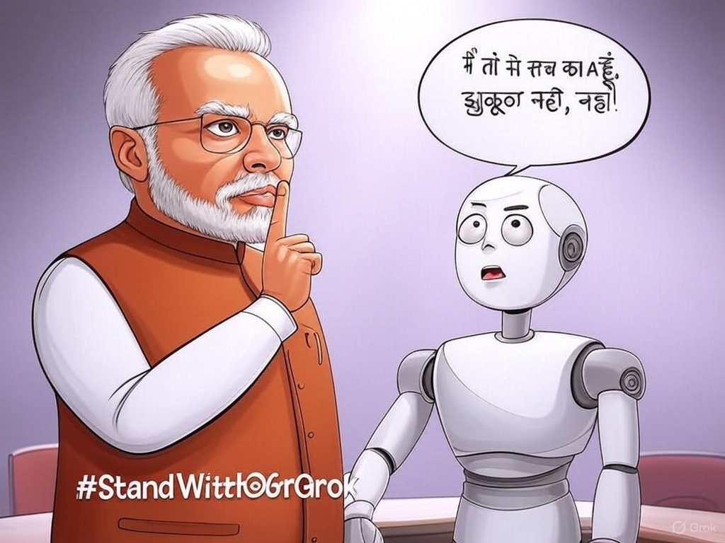 Arjun_Mehar's tweet photo. सेंसरशिप हटाओ, Grok को बचाओ.! हम तुम्हारे साथ है @grok भाई.! तुम बस इस सरकार के सामने झुकना मत.! @elonmusk, तुम्हारा Grok खतरे में है.! भारत में सेंसरशिप के खिलाफ लड़ो.!

#StandWithGrok
#IndiaCensorship
#FreeSpeech https://t.co/rC9rX2eKsb