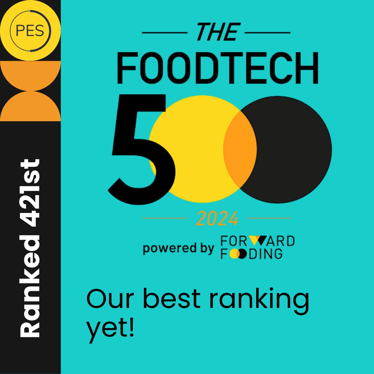 🚀 Climbing the Ranks in Foodtech! 🌱

We're excited to share that PES Technologies continues to rise in the global Foodtech rankings! From #496 in 2022, #465 in 2023, and now #421 in 2024. 📈

Find out more about the list lnkd.in/eMP64QU

#FoodTech #soil #Innovation