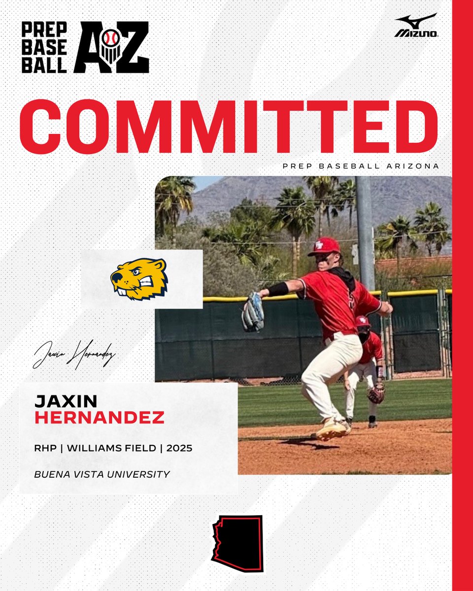 🚨𝐂𝐎𝐌𝐌𝐈𝐓𝐌𝐄𝐍𝐓 𝐀𝐋𝐄𝐑𝐓🚨

'25 RHP Jaxin Hernandez (Williams Field) has announced his commitment to Buena Vista University.

Commitment Board➡️ loom.ly/XlKArhA

<a href="/jaxin_hernandez/">Jaxin Hernandez</a> | <a href="/WFBHbaseball/">Williams Field Blackhawk Baseball</a>