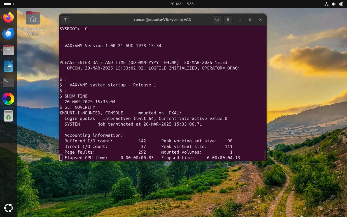 deccomputers's tweet photo. First steps with VMS 1.0 on an emulated VAX 11/780 with #SIMH https://t.co/rDCAS0uqhO