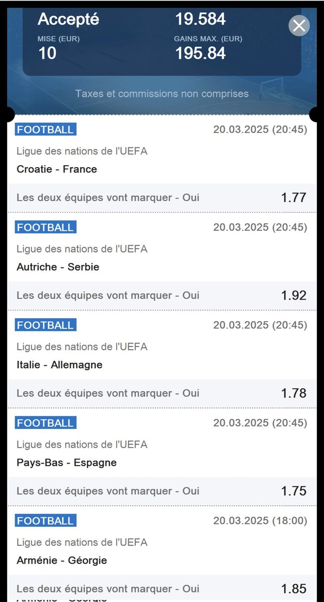 MrKokane31's tweet photo. #BttsTime 🇪🇺 👉🏻cote 19.55
Ça reste un fun 🙏
👀 Les compos 😇
#Teamkokane #TeamParieur https://t.co/VBLkbmaaMC