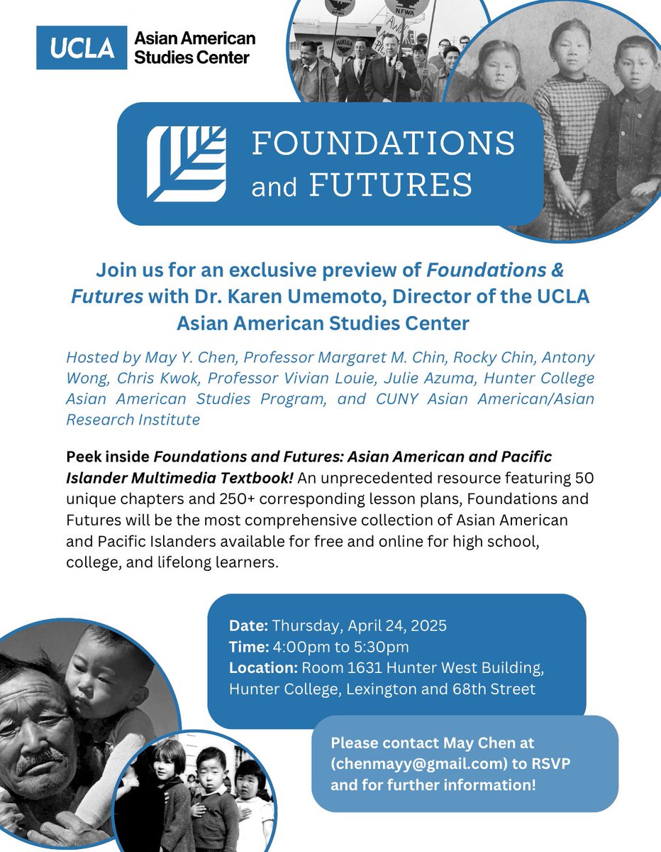 4/24, join us for a special preview of the UCLA Asian American Center’s ‘Foundations and Futures: Asian American and Pacific Islander Multimedia Textbook,’ at Hunter College.