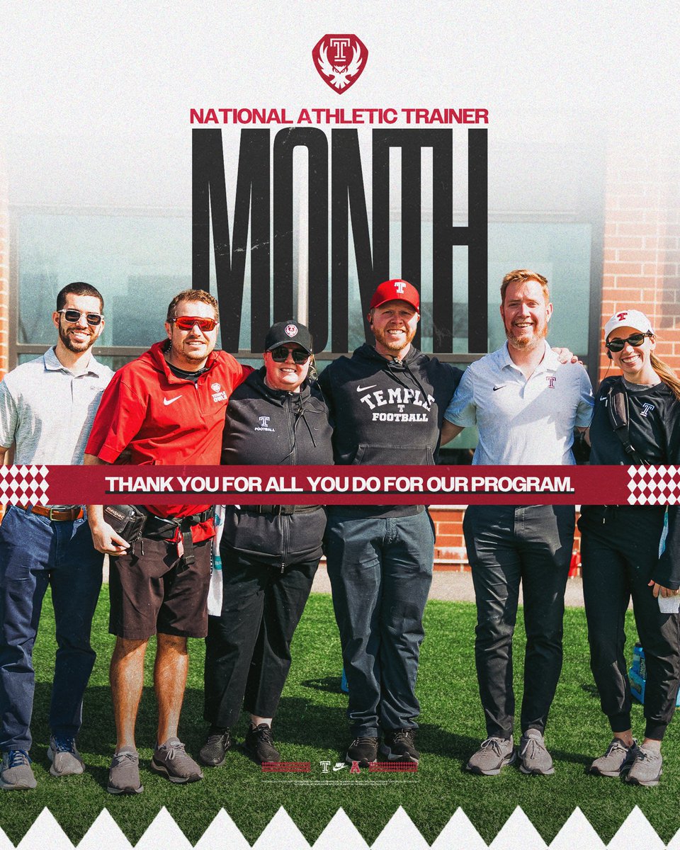 Thank you to our Athletic Trainers for their dedication and commitment to our student-athletes. 🙌

#TempleTUFF