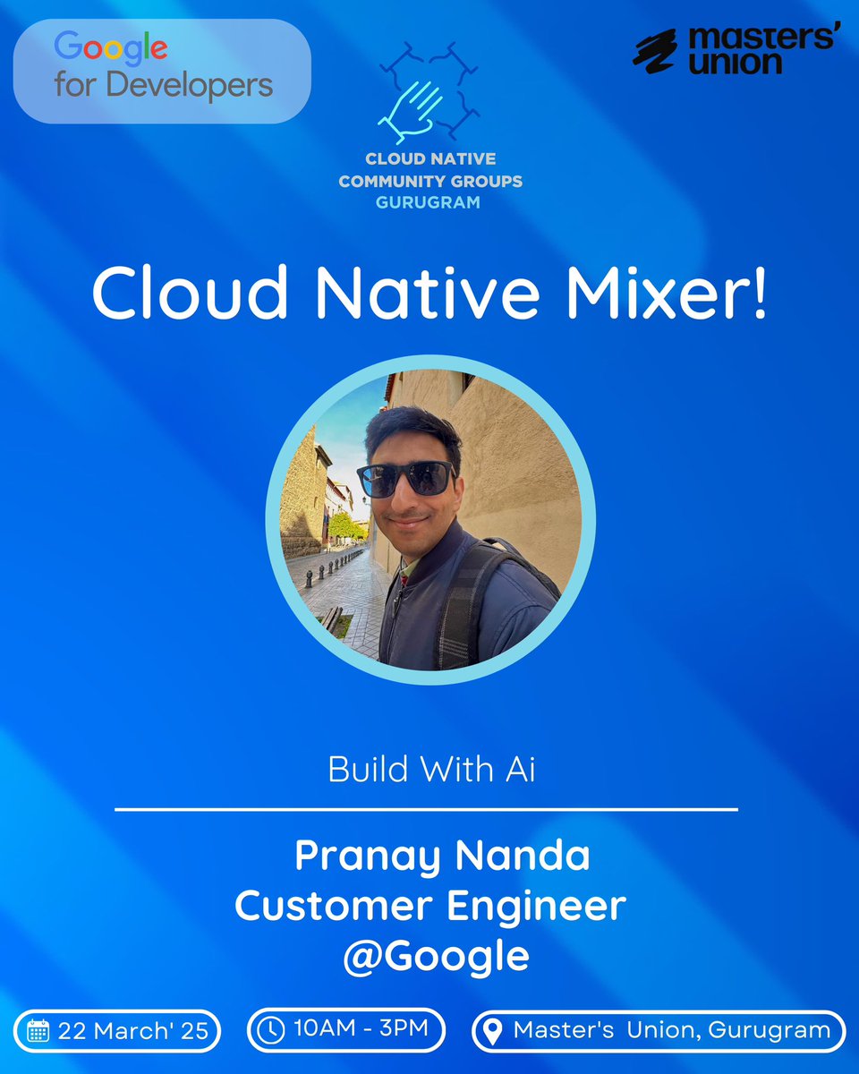 Cloud Native Gurugram (@cncggurugram) on Twitter photo ๐ Excited to host Pranay Nanda, Customer Engineer <a href="/Google/">Google</a>, at Cloud Native Gurugramโs Community Mixer! ๐๏ธ
๐
22nd March 2025 | ๐ Masterโs Union, Gurugram
๐ก Build with AIโGPU acceleration, workload optimization & real-world AI insights!
Run to the Cloud! โ๏ธ๐จ #CloudNative #AI ๐ Excited to host Pranay Nanda, Customer Engineer <a href="/Google/">Google</a>, at Cloud Native Gurugramโs Community Mixer! ๐๏ธ
๐
22nd March 2025 | ๐ Masterโs Union, Gurugram
๐ก Build with AIโGPU acceleration, workload optimization & real-world AI insights!
Run to the Cloud! โ๏ธ๐จ #CloudNative #AI