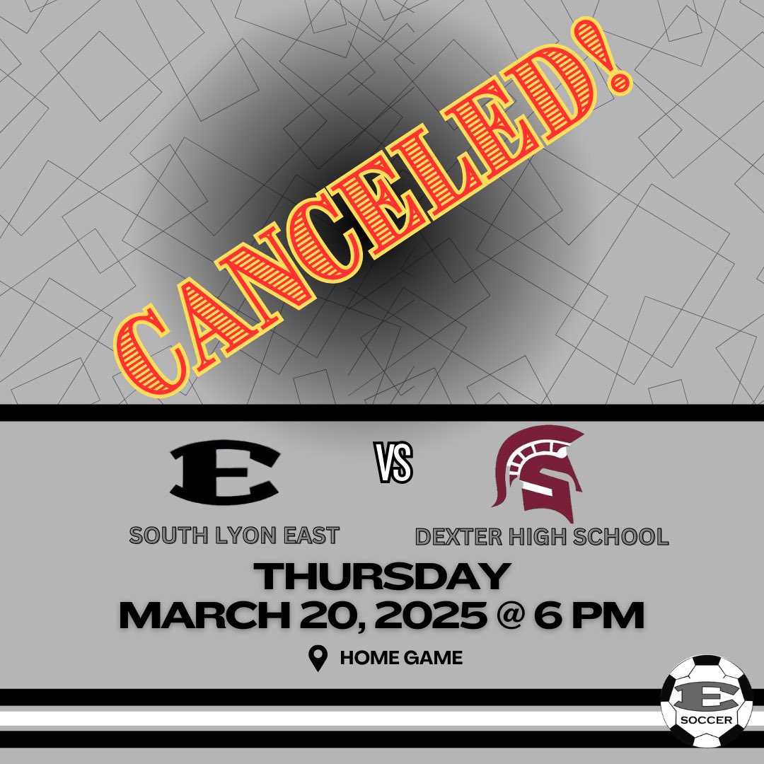 Due to the unfavorable weather conditions expected throughout the day and evening, SLE will be cancelling the Varsity Game against Dexter today. 

Make up date to be determined.