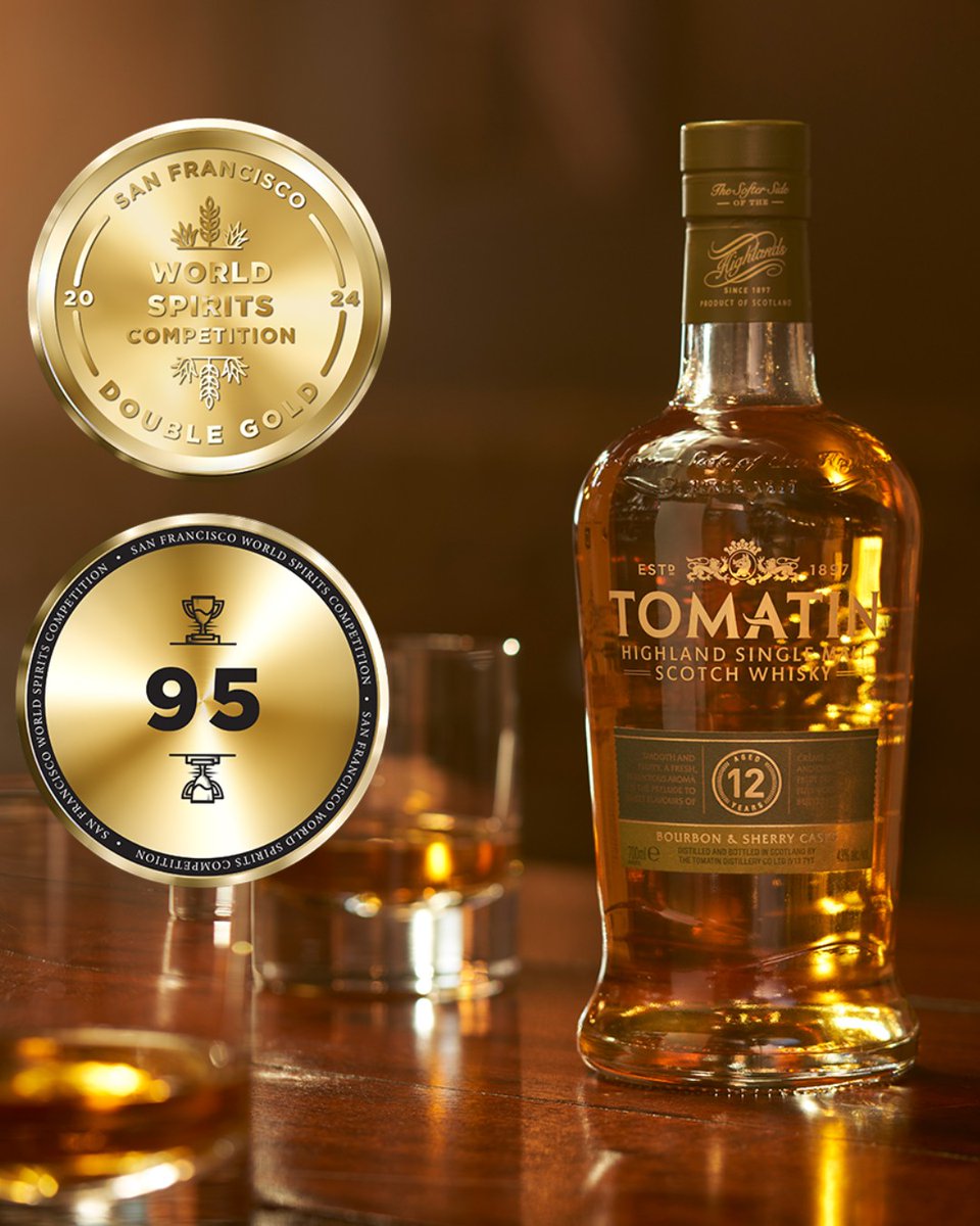 Tomatin1897's tweet photo. Our double gold medallist 🏆

Tomatin 12 Year Old was one of a handful of #whiskies awarded Double Gold by the San Francisco World Spirits Competition last year.

This classic Highland #singlemalt is a firm favourite in our range. Have you tried it yet? https://t.co/SZp7JH8UNl