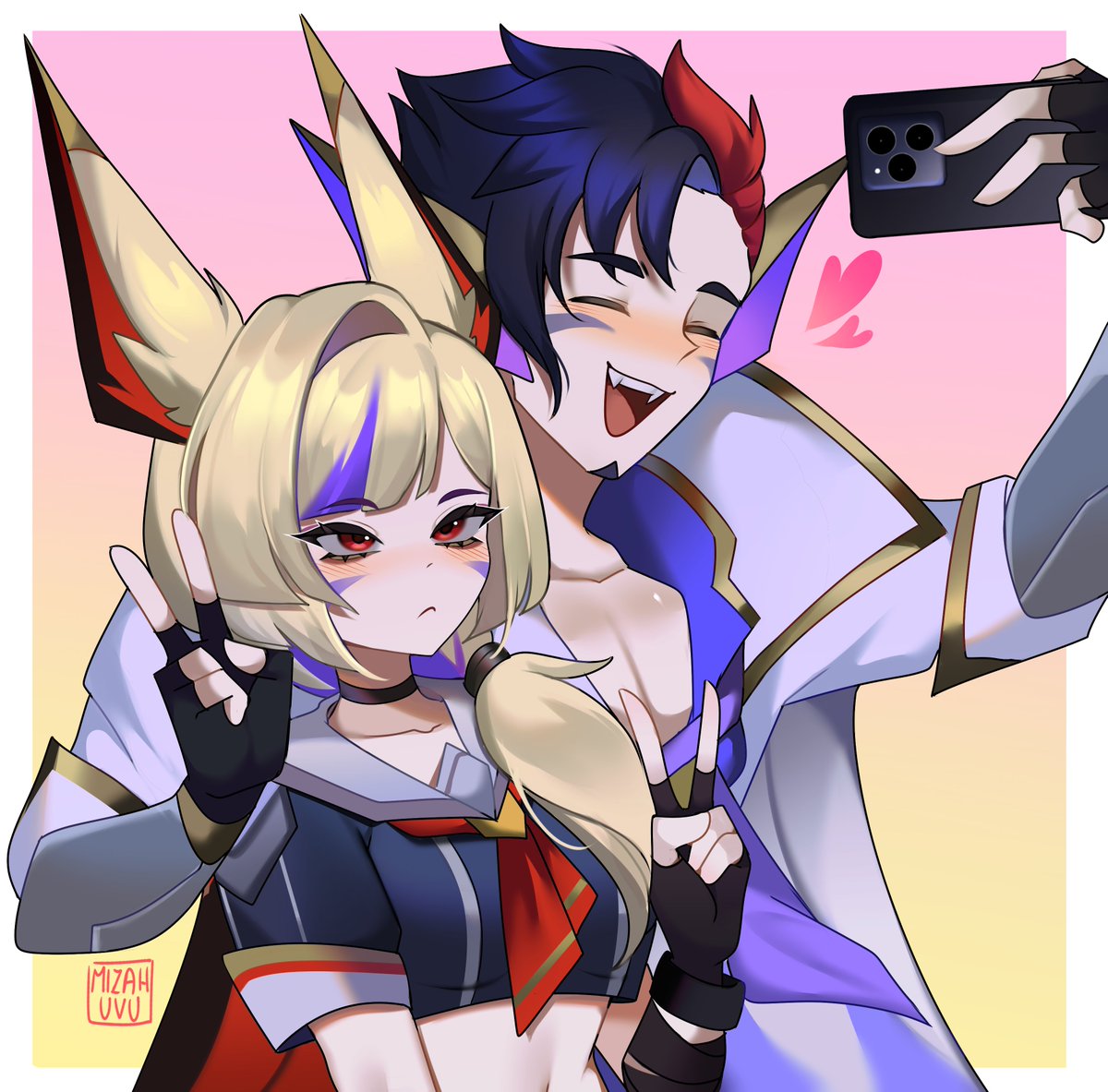 Xayah and Rakan battle academia💖💌 
#LeagueOfLegends