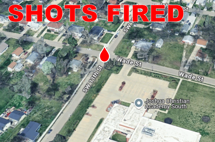 Police report "shots fired" shortly after 4:30 Thursday afternoon as they were in a foot chase with a subject in the area of SW 11th &amp; Wade Street on Des Moines' south side. Medics were summoned for possible gunshot wound to the individual's back.