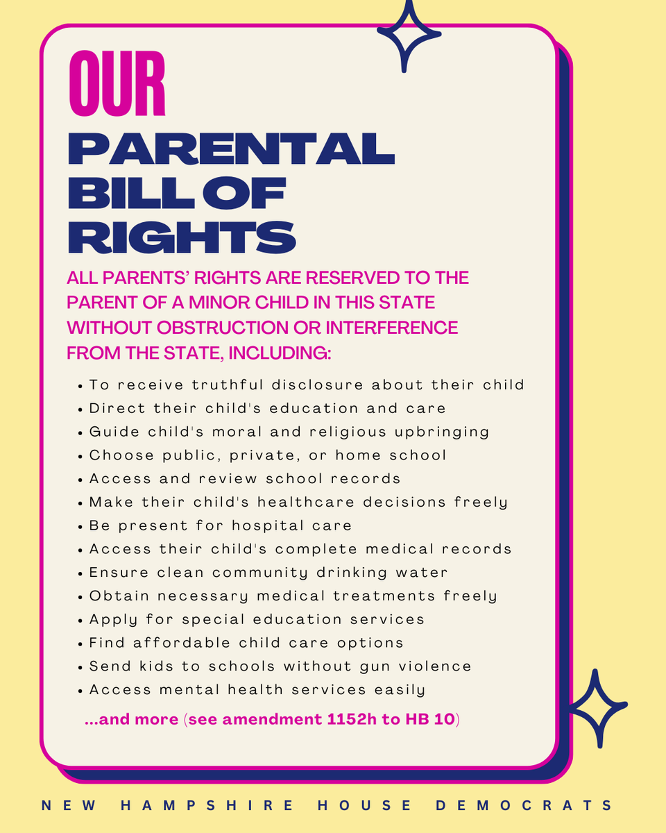 Today, House Republicans rejected expanding parental rights in state law because our version didn’t mandate that teachers and doctors disclose a child's romantic preferences or face criminal penalties. Just bizarre. #NHPolitics