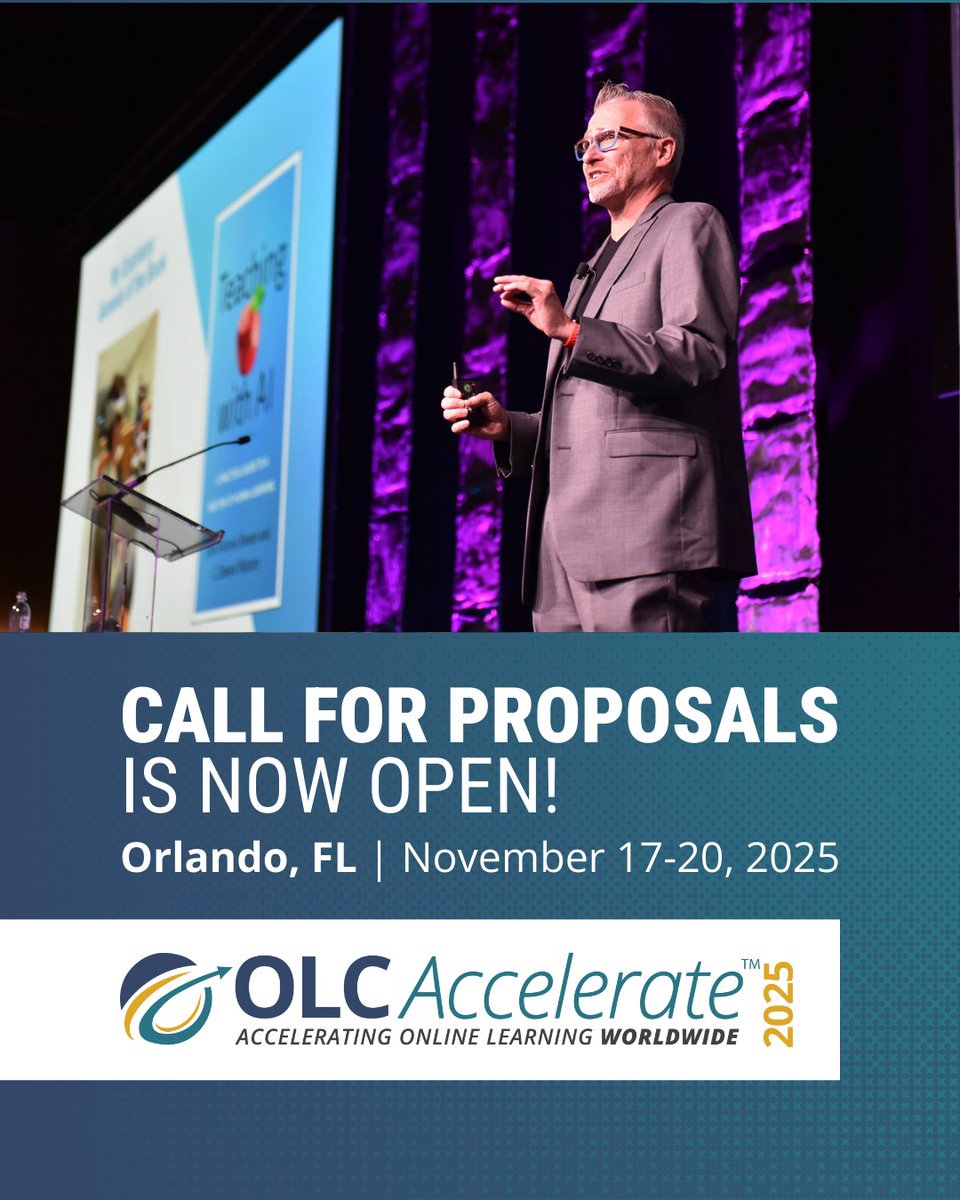 🚀 Educators, L&amp;D pros, and digital learning leaders—your voice is needed! 🚀

The #OLCAccelerate 2025 Call for Proposals is OPEN! If you’re shaping the future of K-12, higher ed, or corporate training, this is your chance to share your expertise with a global audience.

🔹