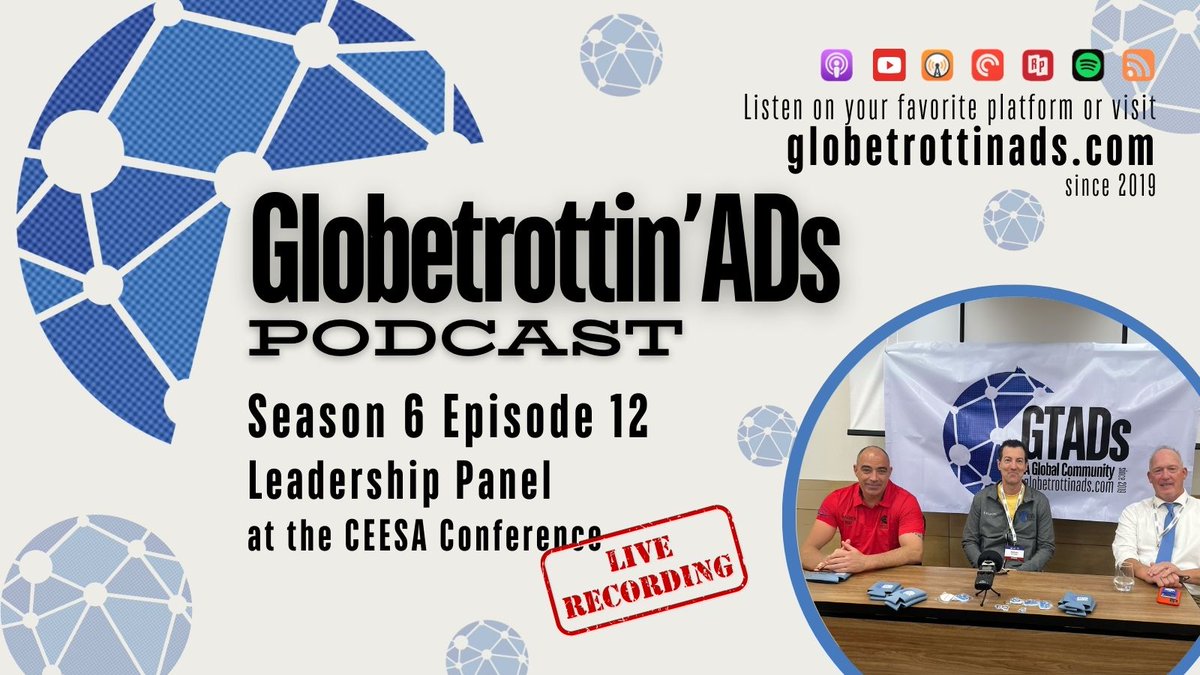 Nick DeForest (@nick_gtads) on Twitter photo #GlobetrottinADs are back with another live panel discussion recorded at a CEESA conference. This year it was in Split Croatia 🇭🇷 and the three panelists are: <a href="/NathanWhitaker/">Nathan Whitaker</a> <a href="/JasonCuthbert4/">Jason Cuthbert CMAA. (he/him)</a> & Jim Matter
🎙️Listen to their discussions about leadership - shorturl.at/KNbkp #GlobetrottinADs are back with another live panel discussion recorded at a CEESA conference. This year it was in Split Croatia 🇭🇷 and the three panelists are: <a href="/NathanWhitaker/">Nathan Whitaker</a> <a href="/JasonCuthbert4/">Jason Cuthbert CMAA. (he/him)</a> & Jim Matter
🎙️Listen to their discussions about leadership - shorturl.at/KNbkp